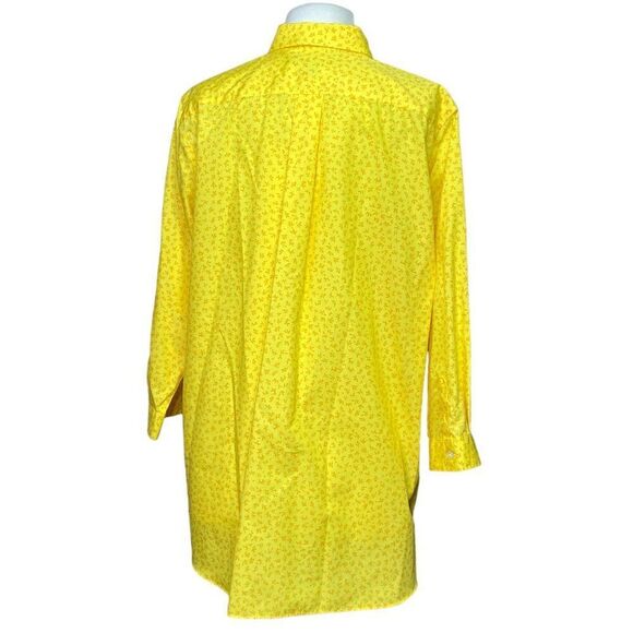 Lands' End No Iron Supima Cotton Shirt Size 16 Button-up Floral Blouse - Picture 2 of 7